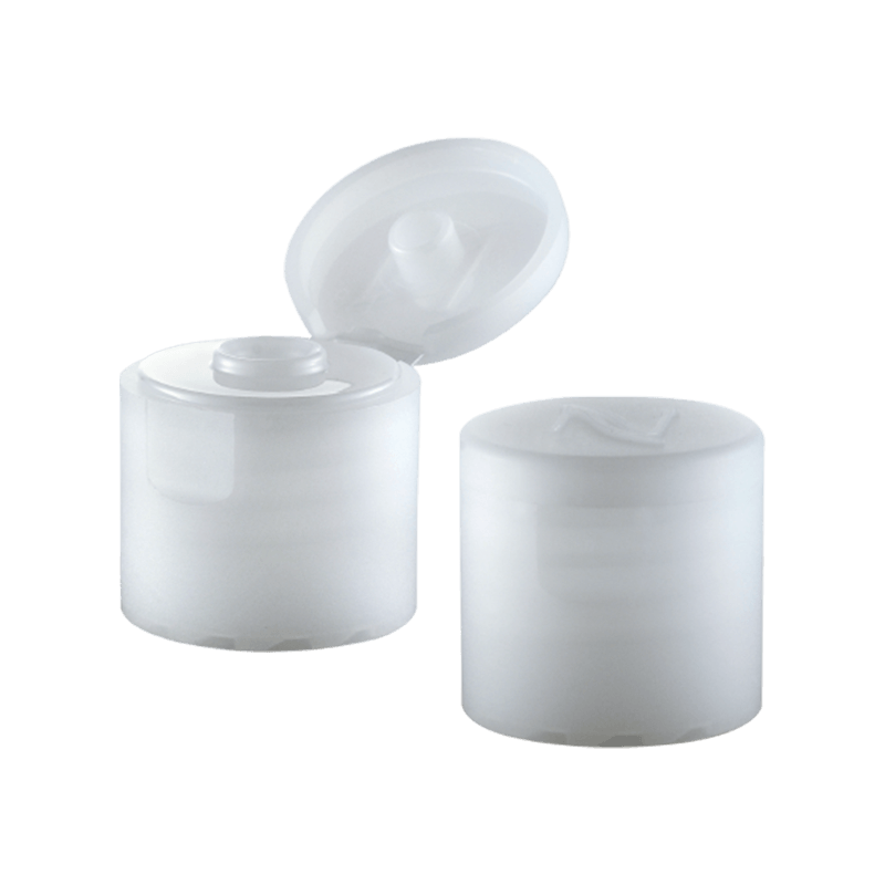 Pure white plastic flip top cap