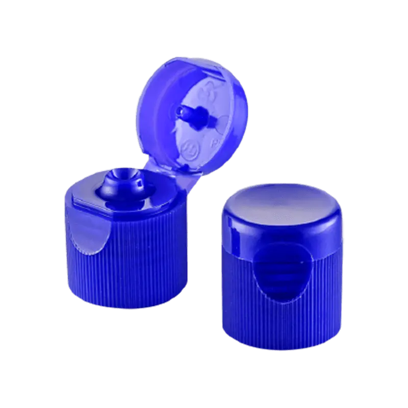 Dark blue plastic flip top cap for biomedicine