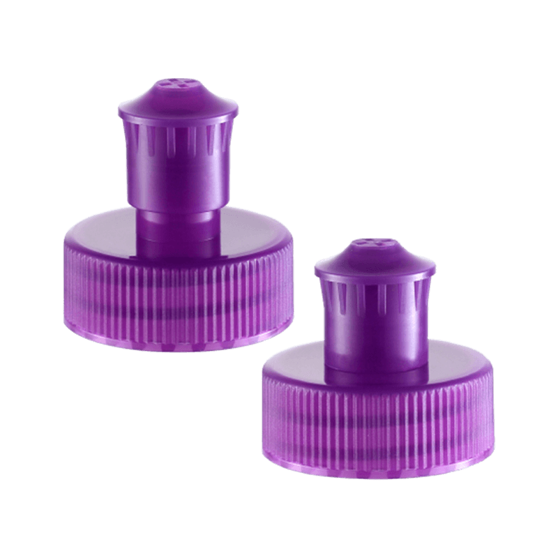 Purple PE plastic push pull cap